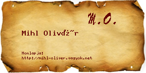 Mihl Olivér névjegykártya